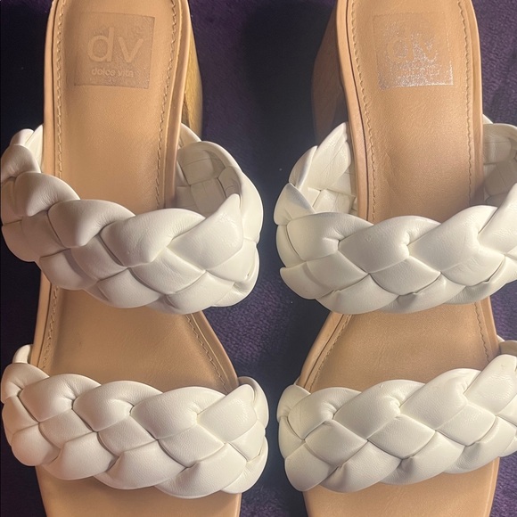 Dolce Vita Shoes - Dolce Vita White Braided Double-Strap Slide Sandals